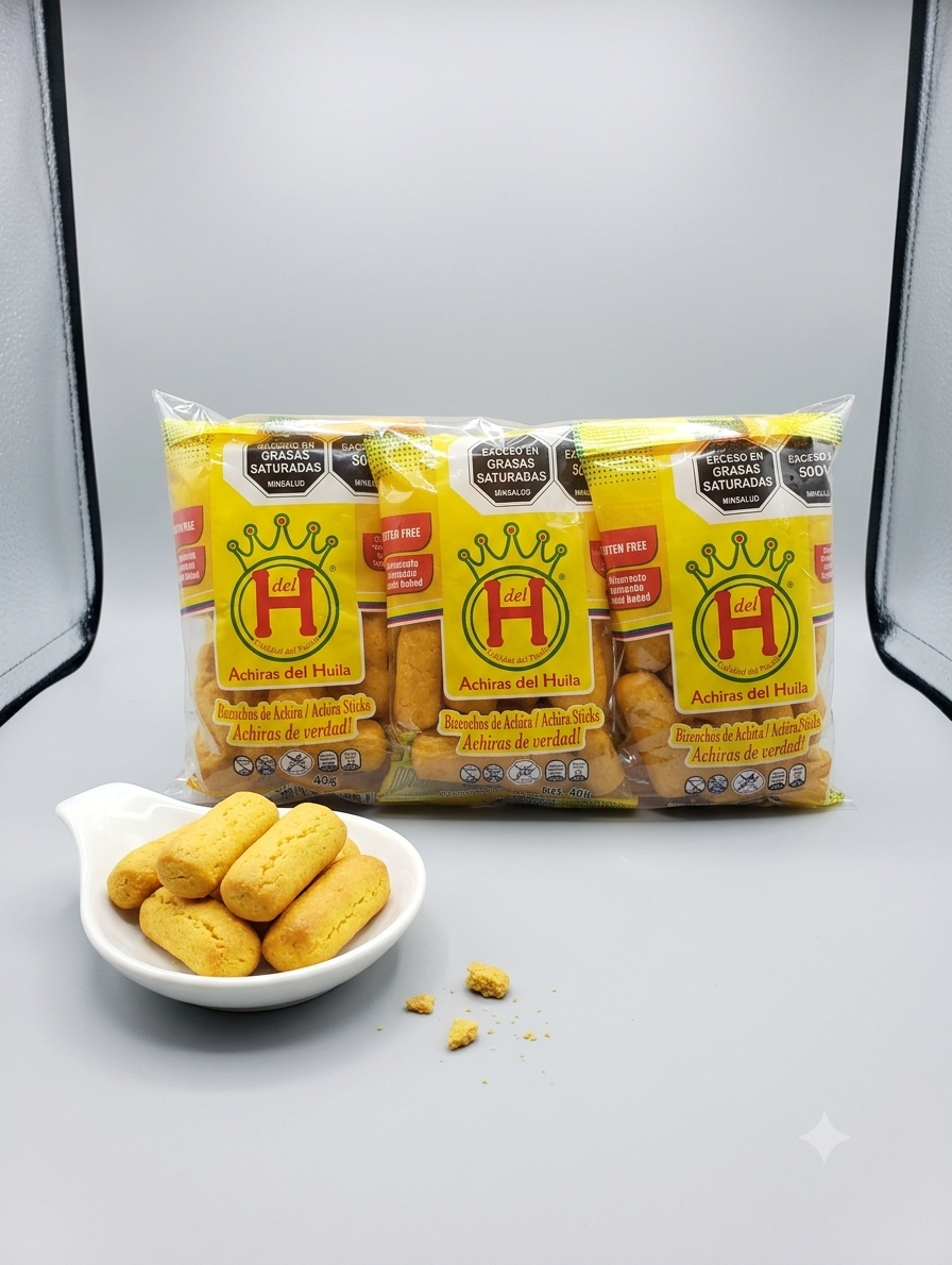 del H Achiras del Huila – Bizcochos de Achira (Achira Sticks Multi-Pack x6 300g)
