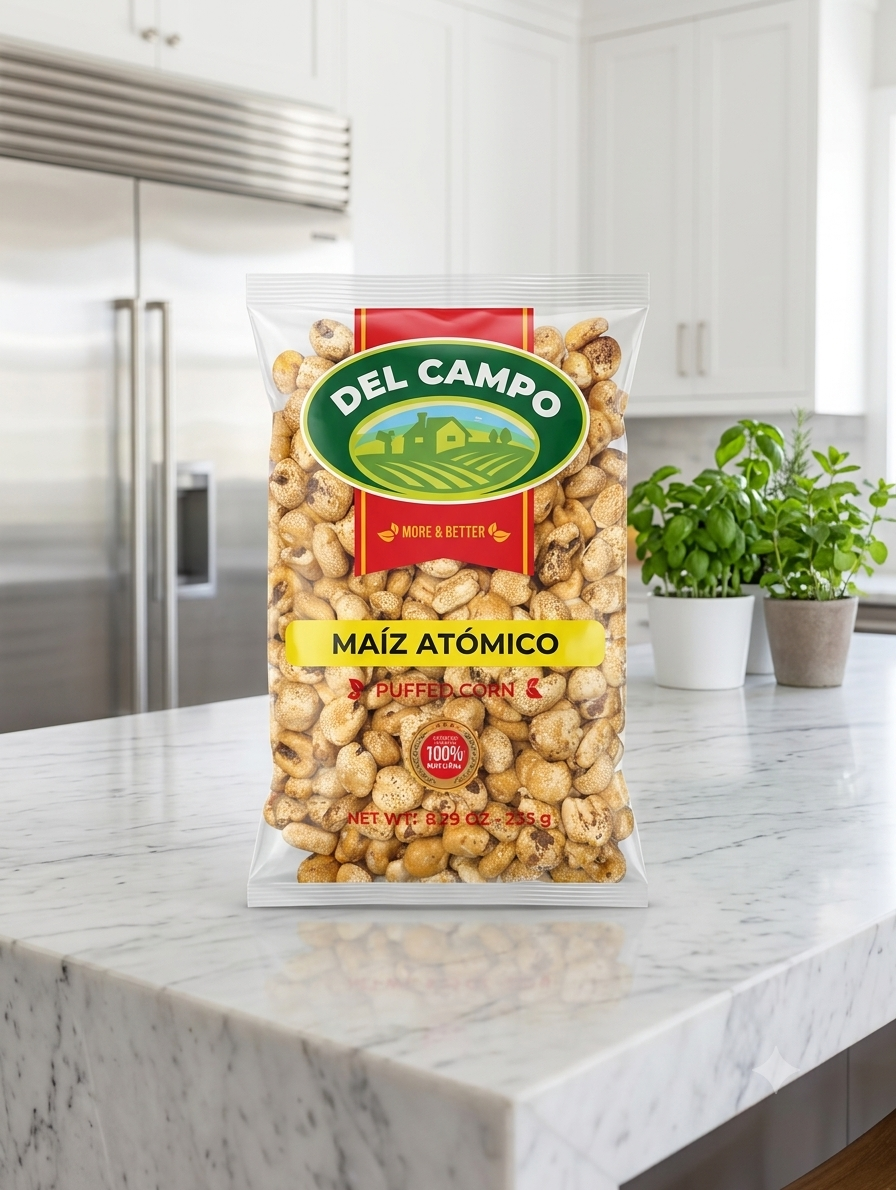 DEL CAMPO Maíz Atómico Premium Puffed Giant Corn Snack – 8.29 oz